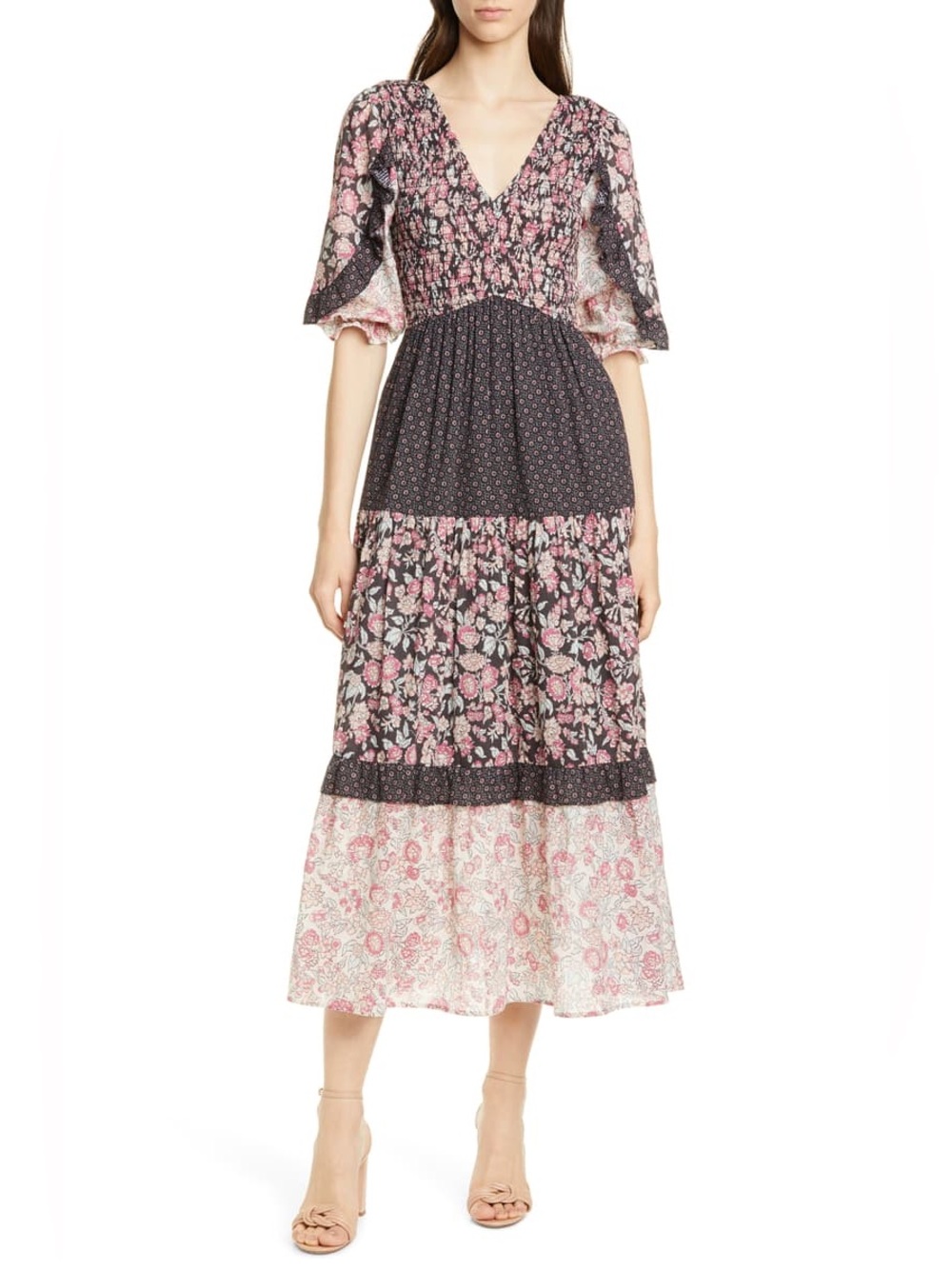 LA VIE REBECCA TAYLOR
Floral Pattern Mix Cotton Dress